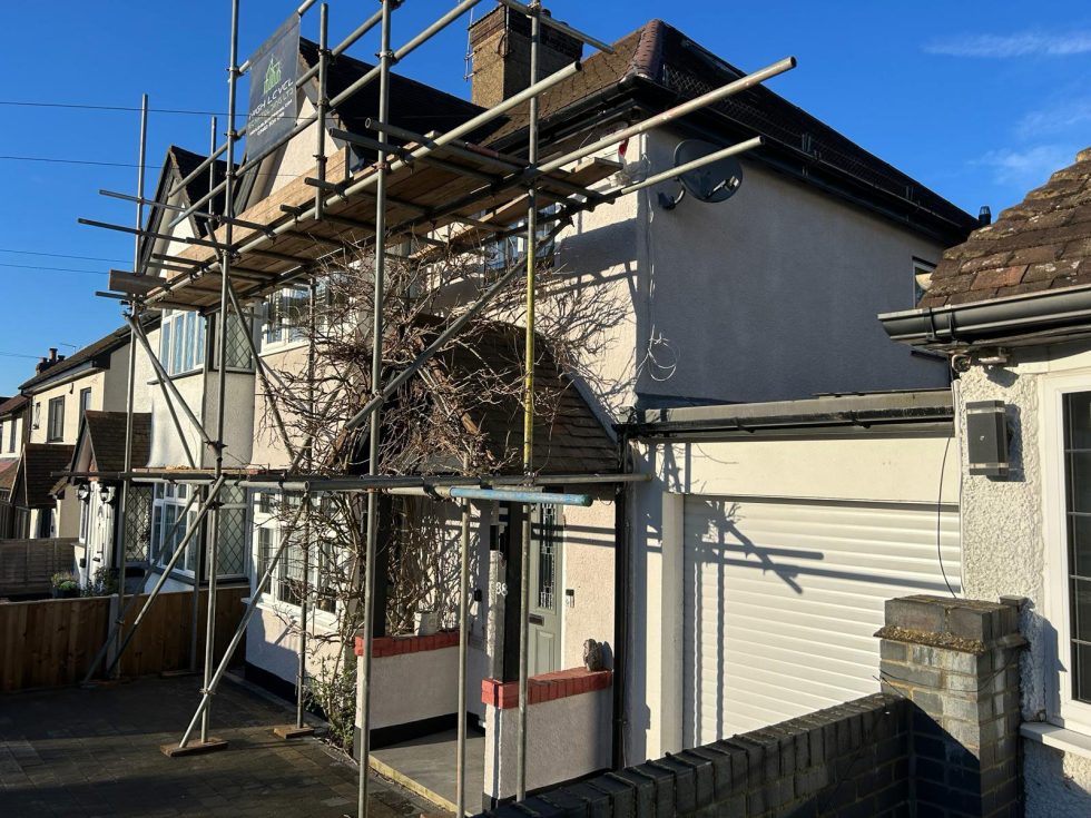 CorkSol spray cork exterior upgrade on semi detached property in Bushey